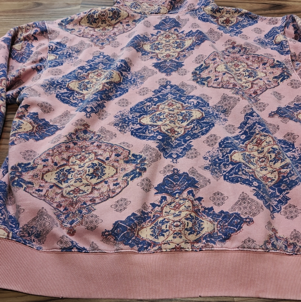 We The Free Printed It's A Vibe Hoodie In Desert Rose Combo In Pink - Picture 12 of 12